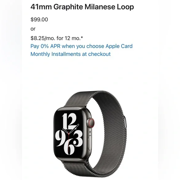 41mm Graphite Milanese Loop Apple Watch Band