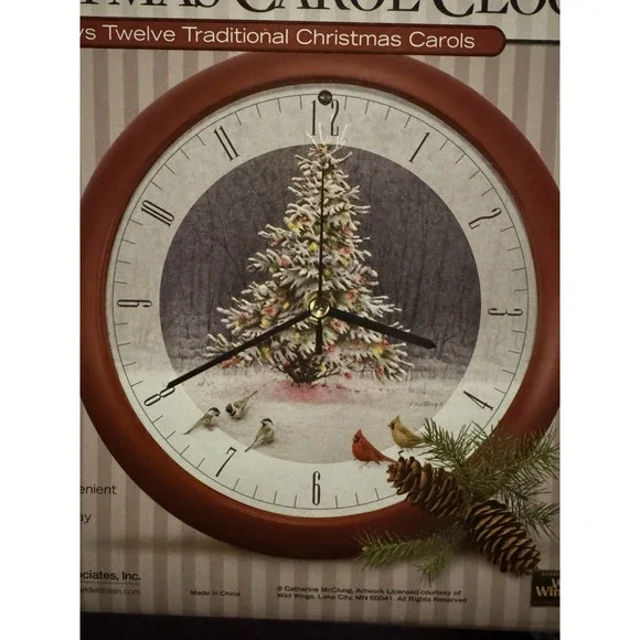 Christmas Carol Wall Clock Mark Feldstein Musical with Box Chimes Hourly Works