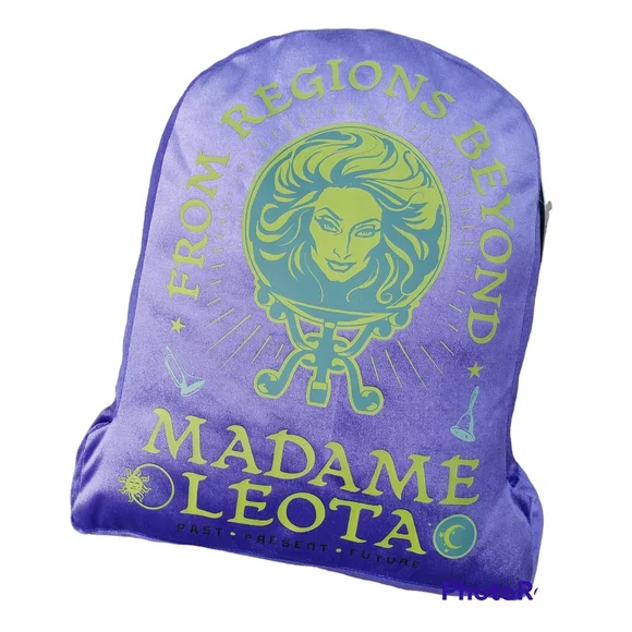 Disney Parks Haunted Mansion Madame Leota Pillow Plush Purple Tombstone