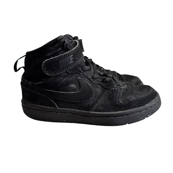 Nike Court Borough Mid Kids Black Sneakers Size 11C Shoes