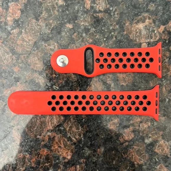 Apple Watch rubber watch band. Red and black (m/l)