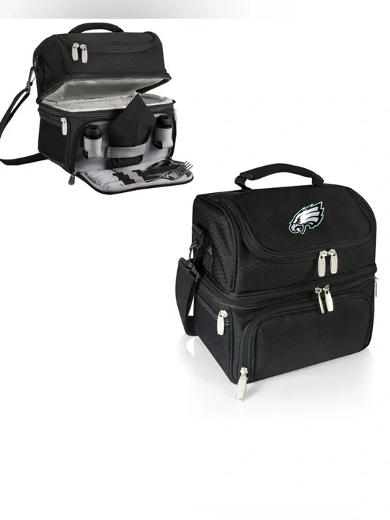 Philadelphia Eagles Black Insulated Lunch Cooler Bag - Official NFL Logo