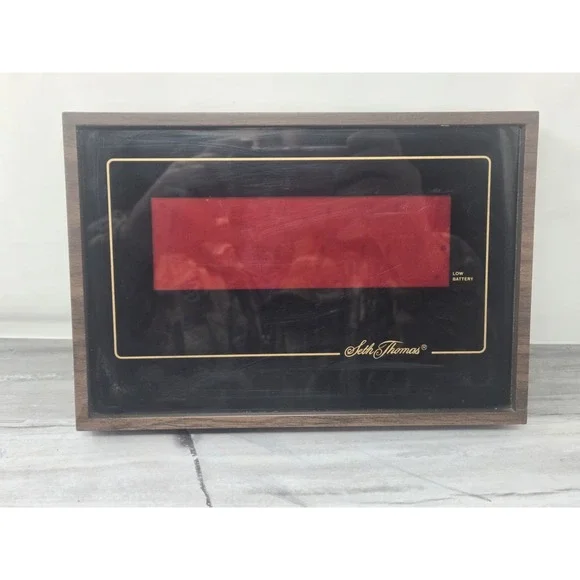 Vtg Seth Thomas Clock Model 2616 Electric LED Digital Wall MCM Wood Grain ~WORKS