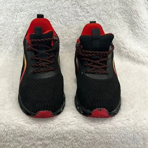 Black and Red Flame Sneakers  - Size 4