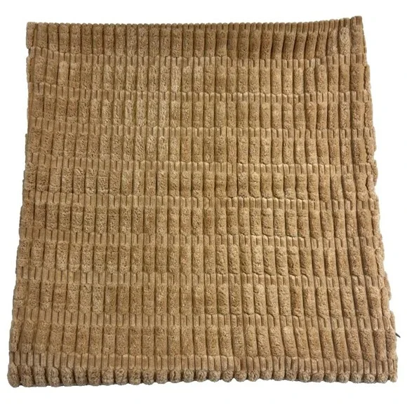 Chenille Textured Throw Pillow Cover Tan Beige Square 20x20 Plush Farmhouse