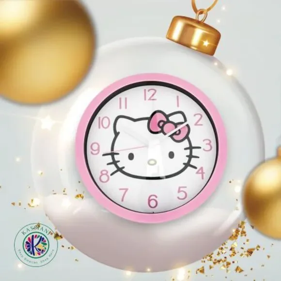 Hello Kitty 10-Inch Wall Clock Analog Display, Battery Operated, Adorable Design