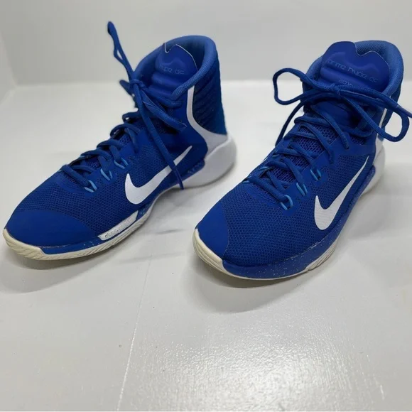 Nike Prime Hype DF 2016 Youth Basketball Shoes Blue White Size 3.5Y
