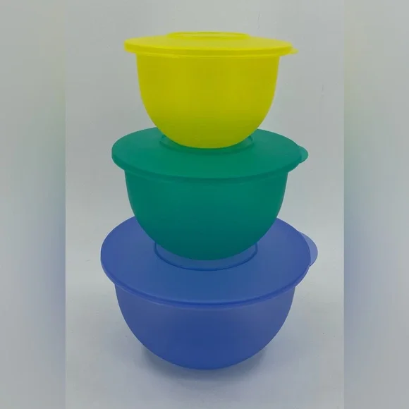 Tupperware Vintage Impressions Nesting Mixing Bowls #3091,3093,3095‎ & Seals NEW