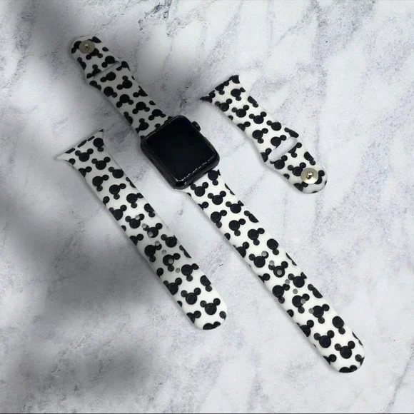 Watchband for Apple Watch in Cartoon Design Black and White
