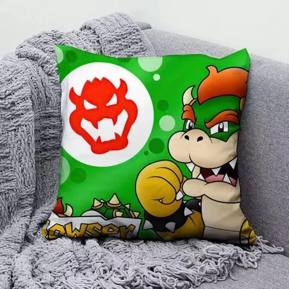 Bowser Super Mario Double Sided Decorative Pillow 18x18