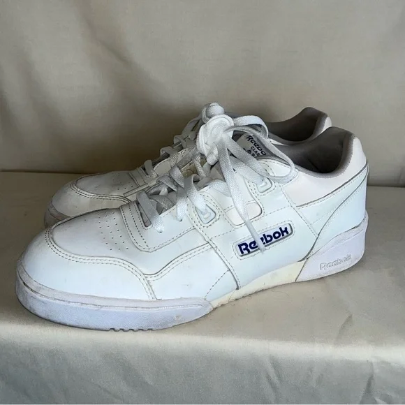 Reebok White and Blue Sneakers