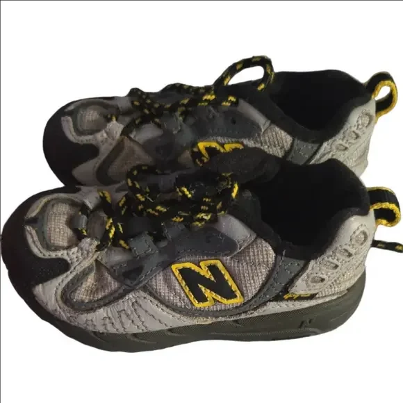 Kids Gray Yellow Shoes