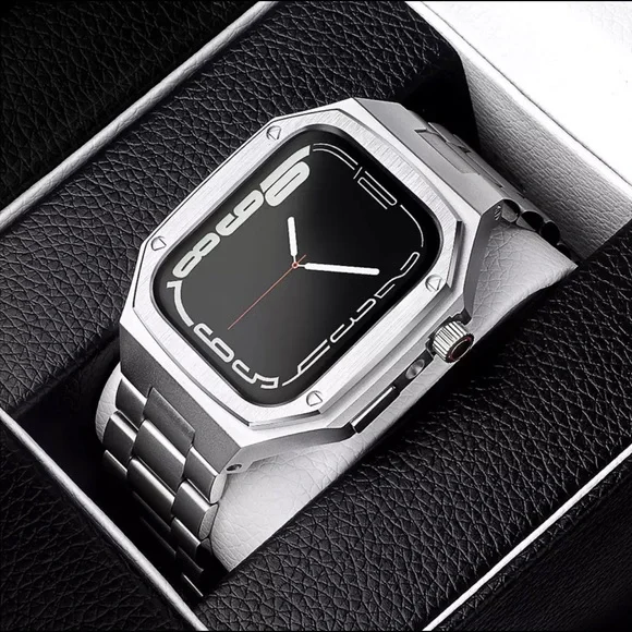 Stainless Steel Band & Case Royal Oak Mod For Apple Watch 44mm.