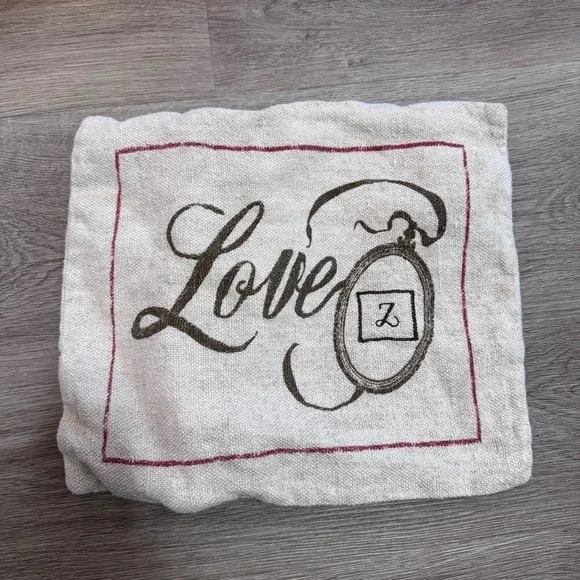Pottery Barn Love Linen Valentines Decorative Pillow Cover 12x16 Lumbar