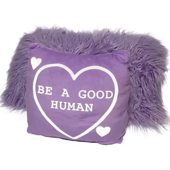 Be a Good Human Throw Pillow Purple 22