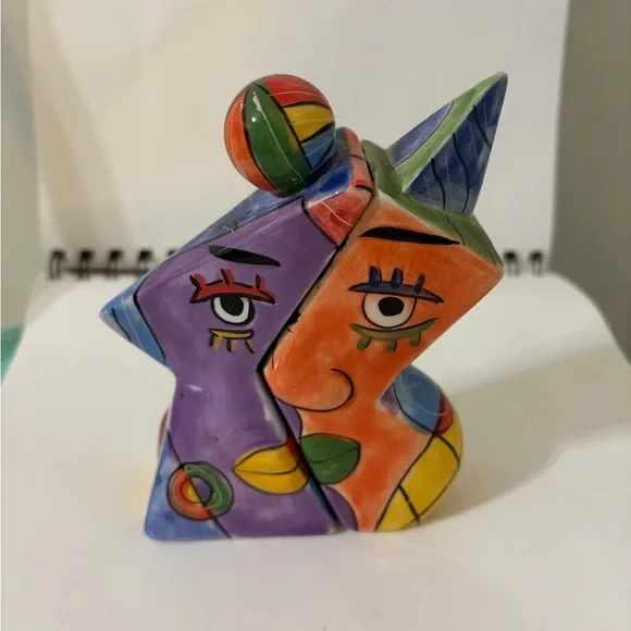 Rare Muzeum Picasso Style Cubist Male Female Salt & Pepper Shakers