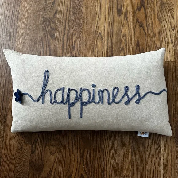 Happiness lumbar decorative pillow