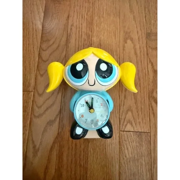 NIB‎ NEW Vintage Pink Powerpuff Girls Bubbles Y2k Plastic Alarm Clock