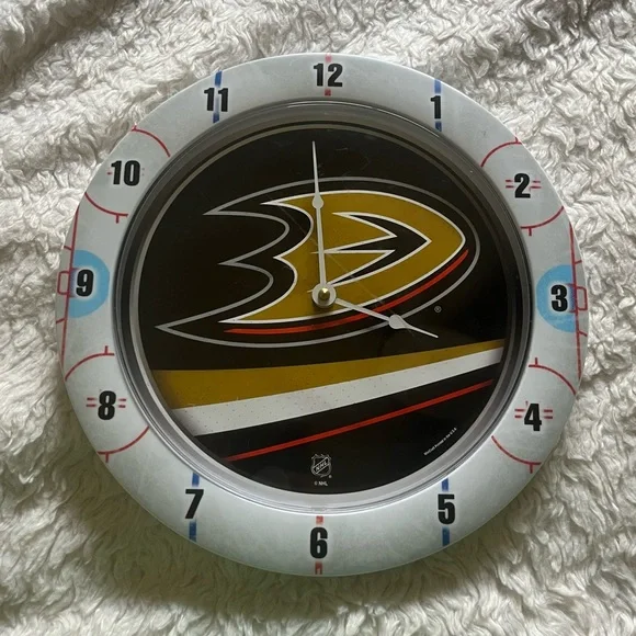 Anaheim Ducks Hockey Wall Clock - Black and Gold