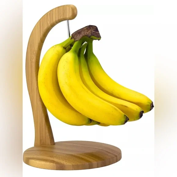TOTALLY BAMBOO Banana Holders Hanger Stand+METAL Steel Hook 1 Piece
