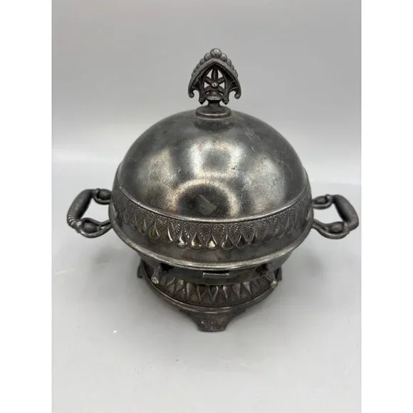 1880s Butter Dome Wilcox Silverplate Meriden Quadruple Cows Maiden Footed