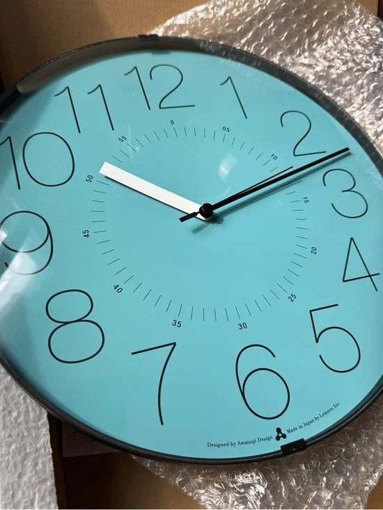 MOMA exclusive Lemnos Cara Awa Wall Clock turquoise made in Japan NWT