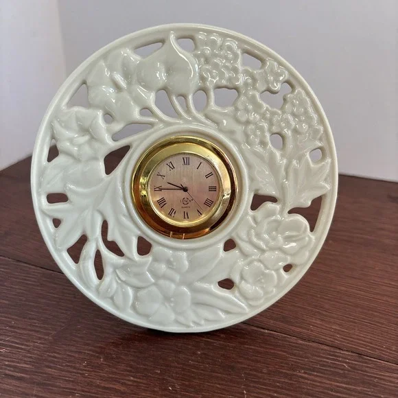 Lenox Round Floral Desk Clock 5