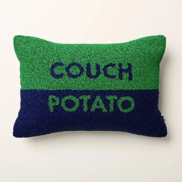 NEW Kate Spade x Target Couch Potato Blue/Green Beaded Toss Pillow
