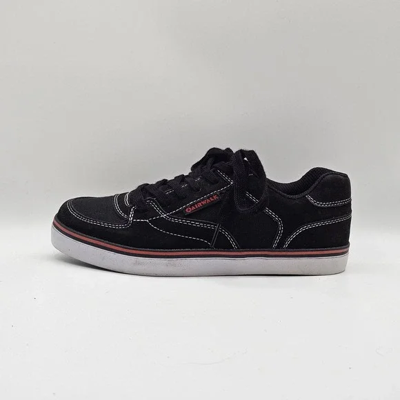 Airwalk Shoes Youth Size 5.5 Black Red Skate Low Top Classic Lace‎ Up Sneakers