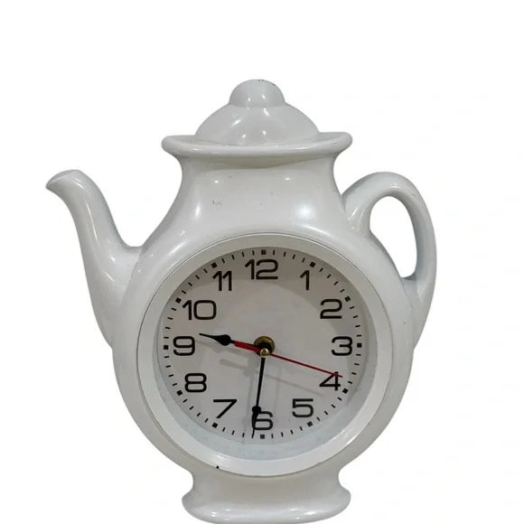 White Teapot Wall Clock