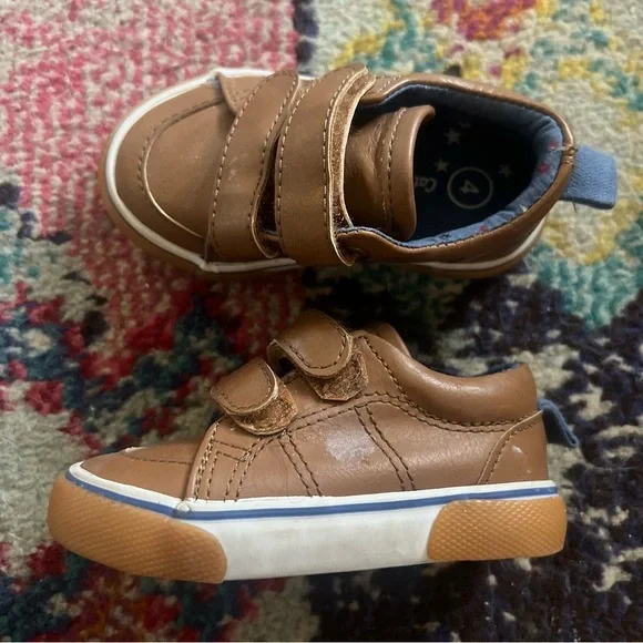 Cat&jack Brown Kids Shoes with Velcro Straps size 4
