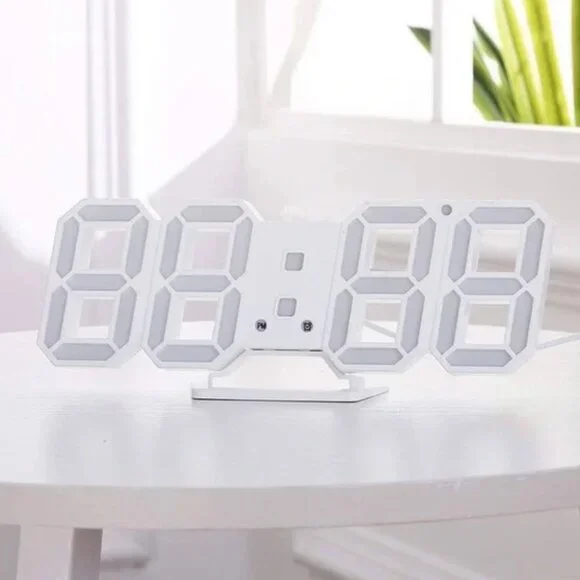 White Digital Clock