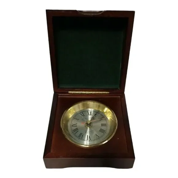 John Poole - England - Desk Clock‎ Wooden Box Tested