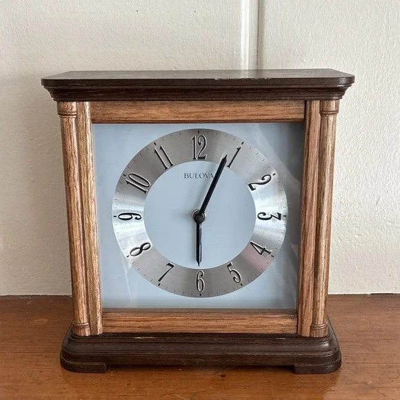 BULOVA MANTEL CLOCK -THE WOODBURY- WITH HARMONIC CHIMES B1657 - Working!!!