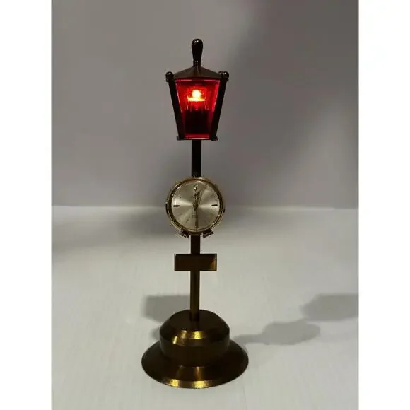 Vintage Pontifa Lever Alarm 17 Jewel Swiss Watch Lamppost Working Clock & Light‎