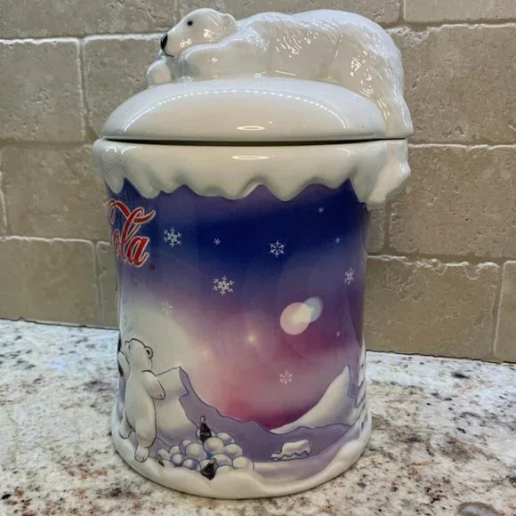 Coca-Cola Vintage Bear Cookie or Treat Jar 2002