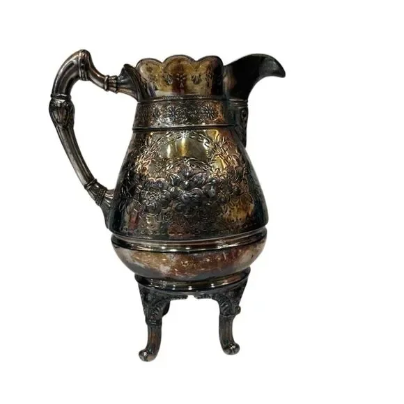 Vtg Antique Silver-plate Creamer 6