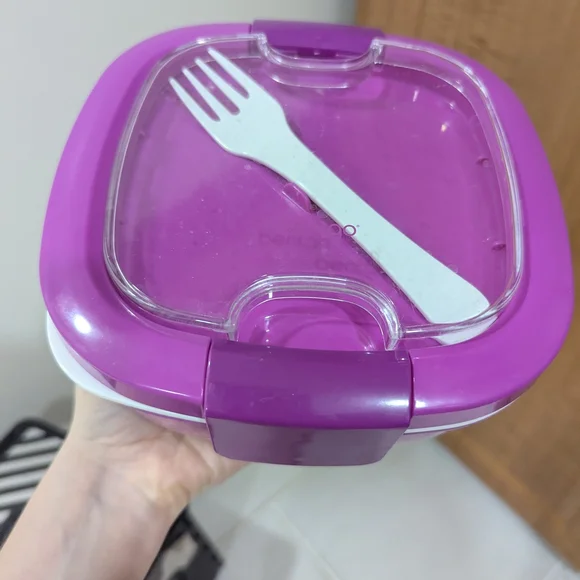 Purple Bento Lunch Box with Fork