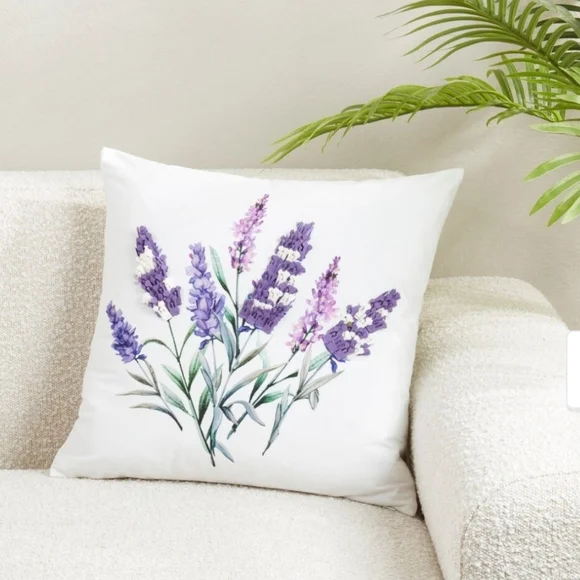 Lifestyle Velvet Floral Applique Lavender 18