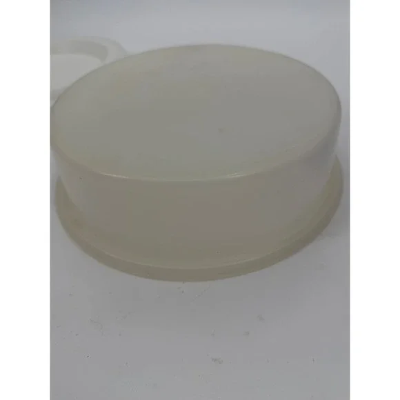 Tupperware Cake Taker Carrier Round Vintage White 719-1 720-1 Lid Base Set