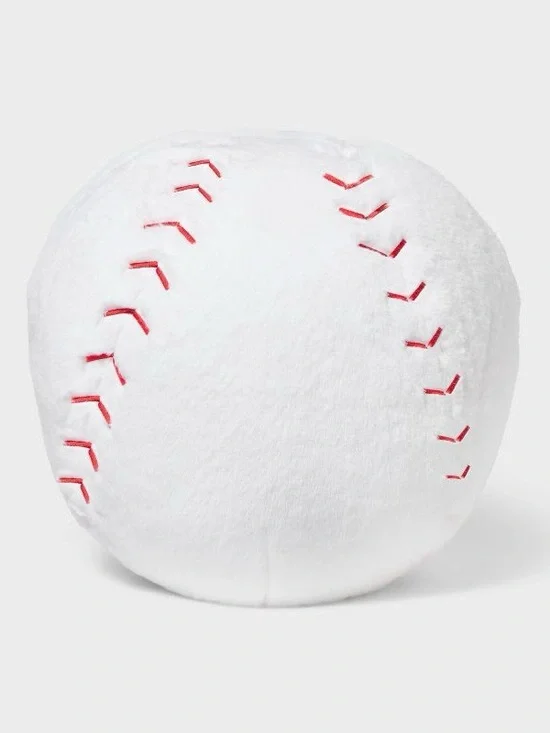 NEW Gigglescape 15” Round White Baseball Plush Pillow