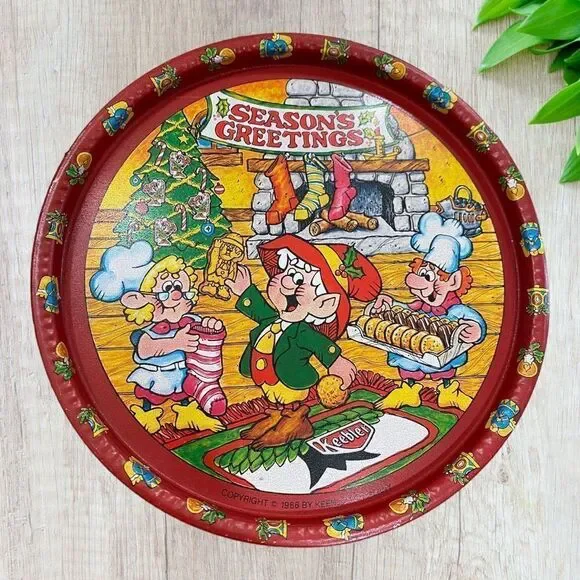 Vintage Keebler Oversized Cookie Tin 1986