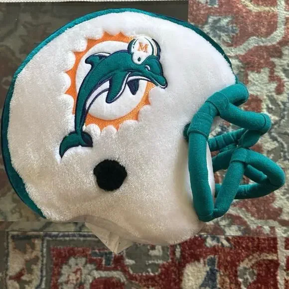Miami Dolphins Football Helmet Shaped Soft Plush Pillow NFL 12