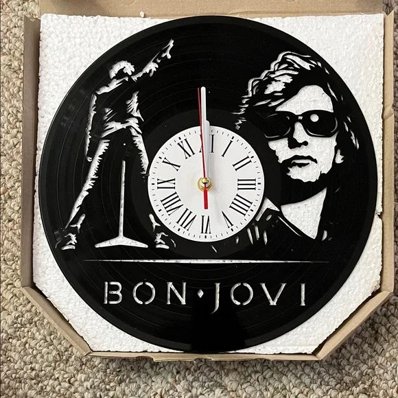 BON JOVI Black Vinyl Wall Clock