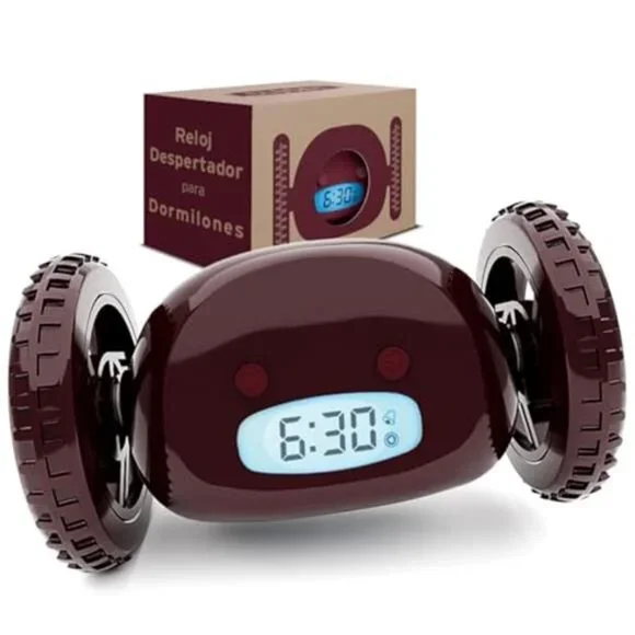 Runaway Rolling Alarm Clock Loud Alarm Heavy Sleepers On Wheels Digital Jumping