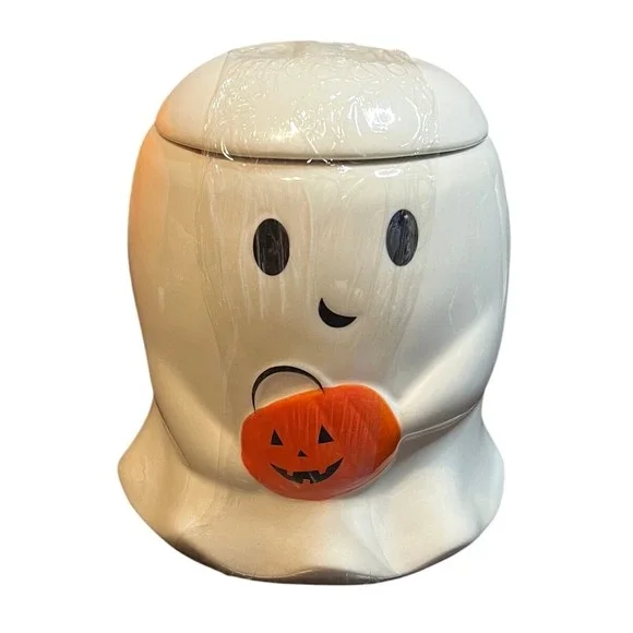 Halloween Ghost Candy Jar Decor Ceramic New Home Decor