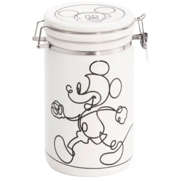 Disney Mickey Mouse 8” Linear Hinge Cookie Jar Canister Container Black …