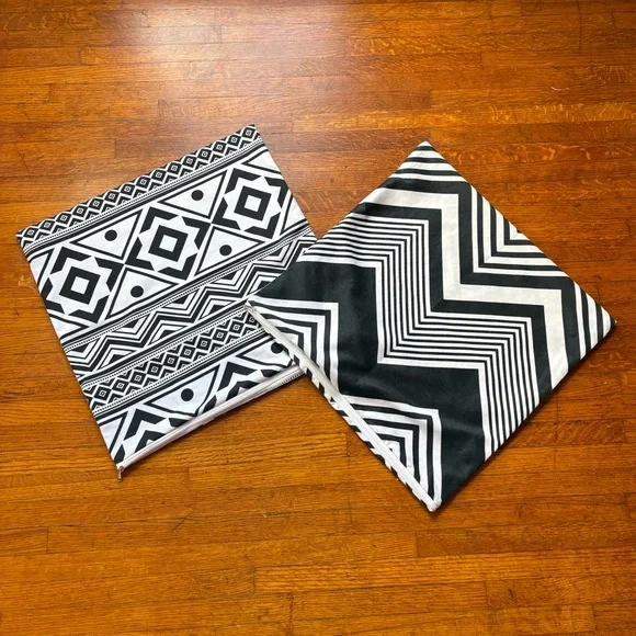 Bedsum Black And White Boho Modern Throw Pillow Covers Set Of 2 18x18”
