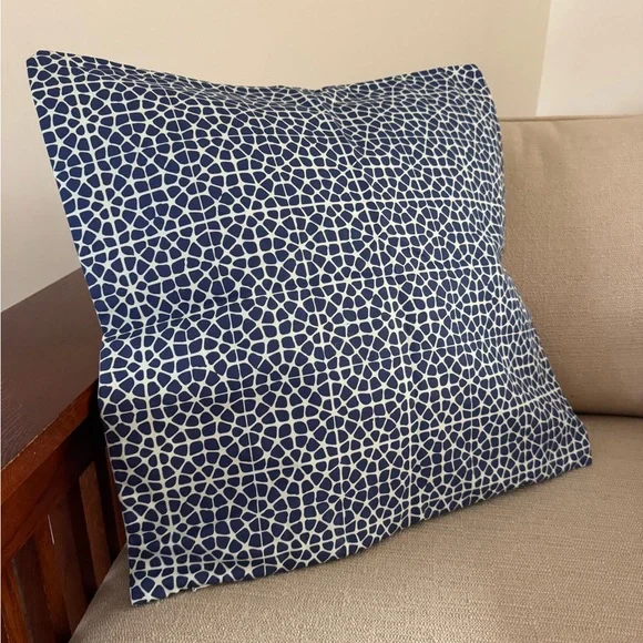 18”x18” Navy and White Geometric Throw Pillow Covers (set of 4)