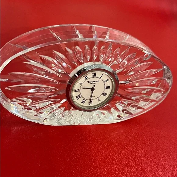 Waterford Crystal Clock with Black and Silver Details